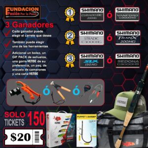 Rifa 44 Gran Especial Combo de Spinning o Casting Shimano, Señuelos, Accesorios de pesca y mucho mas!